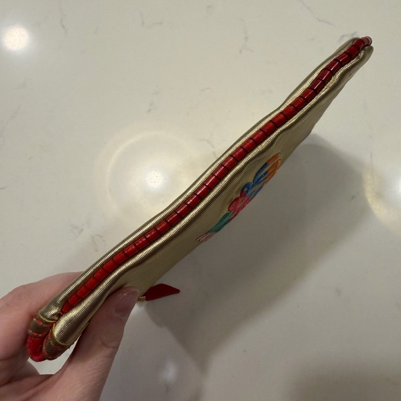 Loewe Gold Embroidered Zip Top Cosmetics Pouch - Picture 5 of 8